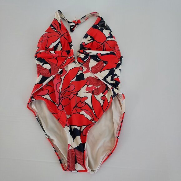 Vince Camuto Wild Lotus One Piece Halter Swimsuit Size 14 - Picture 7 of 7